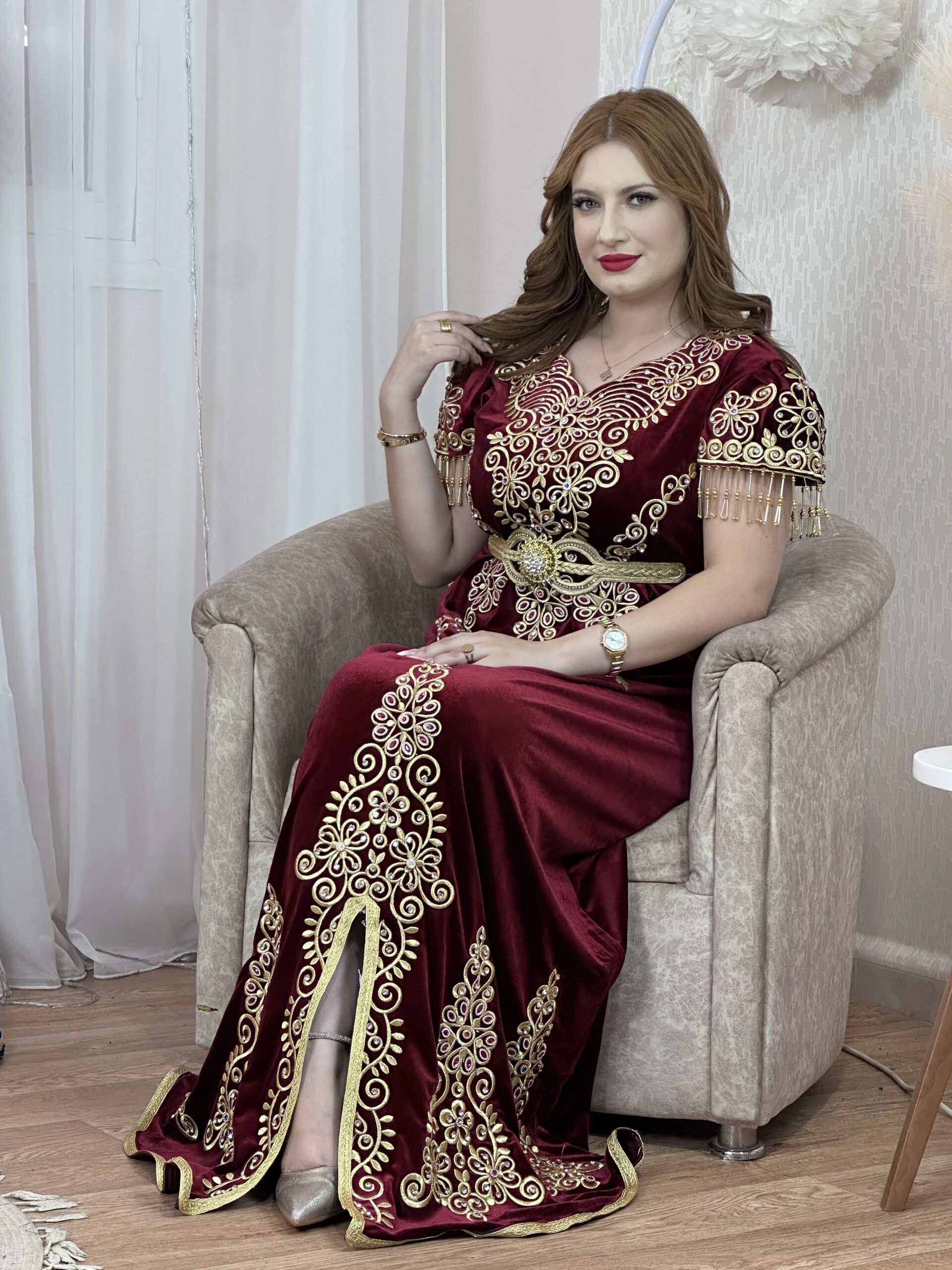 جبة فرقاني قسنطينية – تطريز فاخر مع حزام - الصورة 8