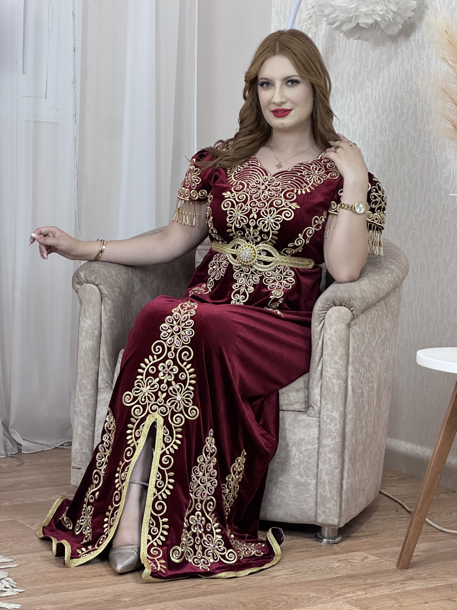 جبة فرقاني قسنطينية – تطريز فاخر مع حزام - الصورة 9